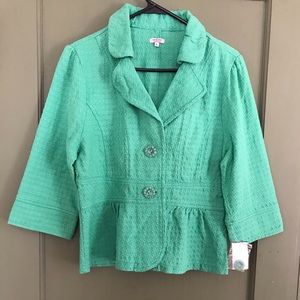 Women’s size L 100% cotton jacket by sashimi. NWT